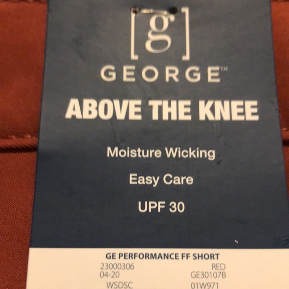 George Mens Performance FF Short size 46” Terracotta UPF30 Moisture Wicking New - Picture 9 of 10